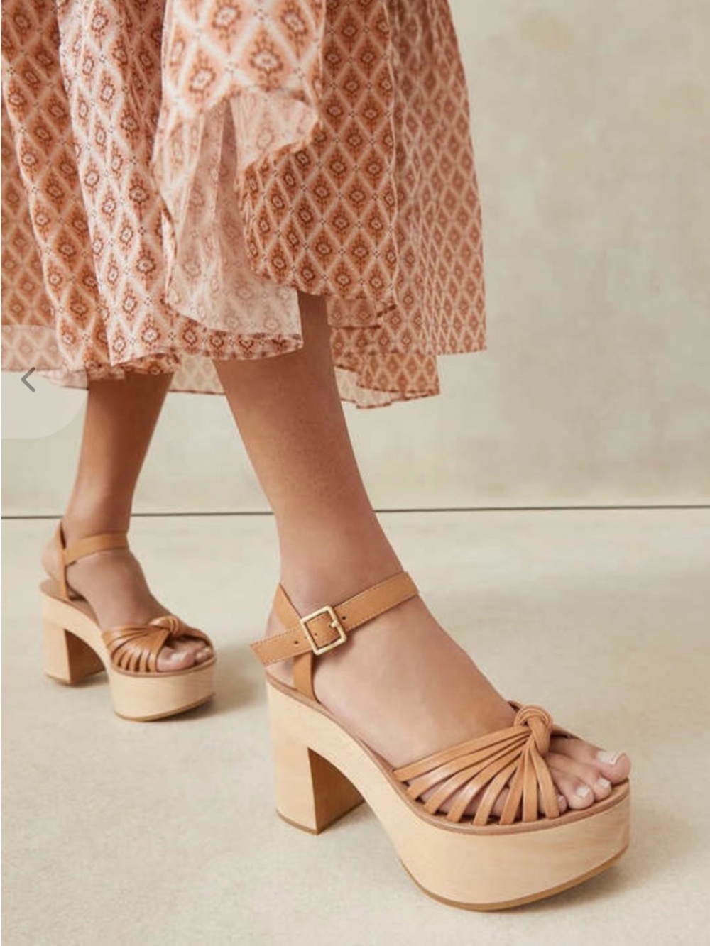 Loeffler Randall Eveleigh Knotted Clog Sandal in Honey 10 NEW